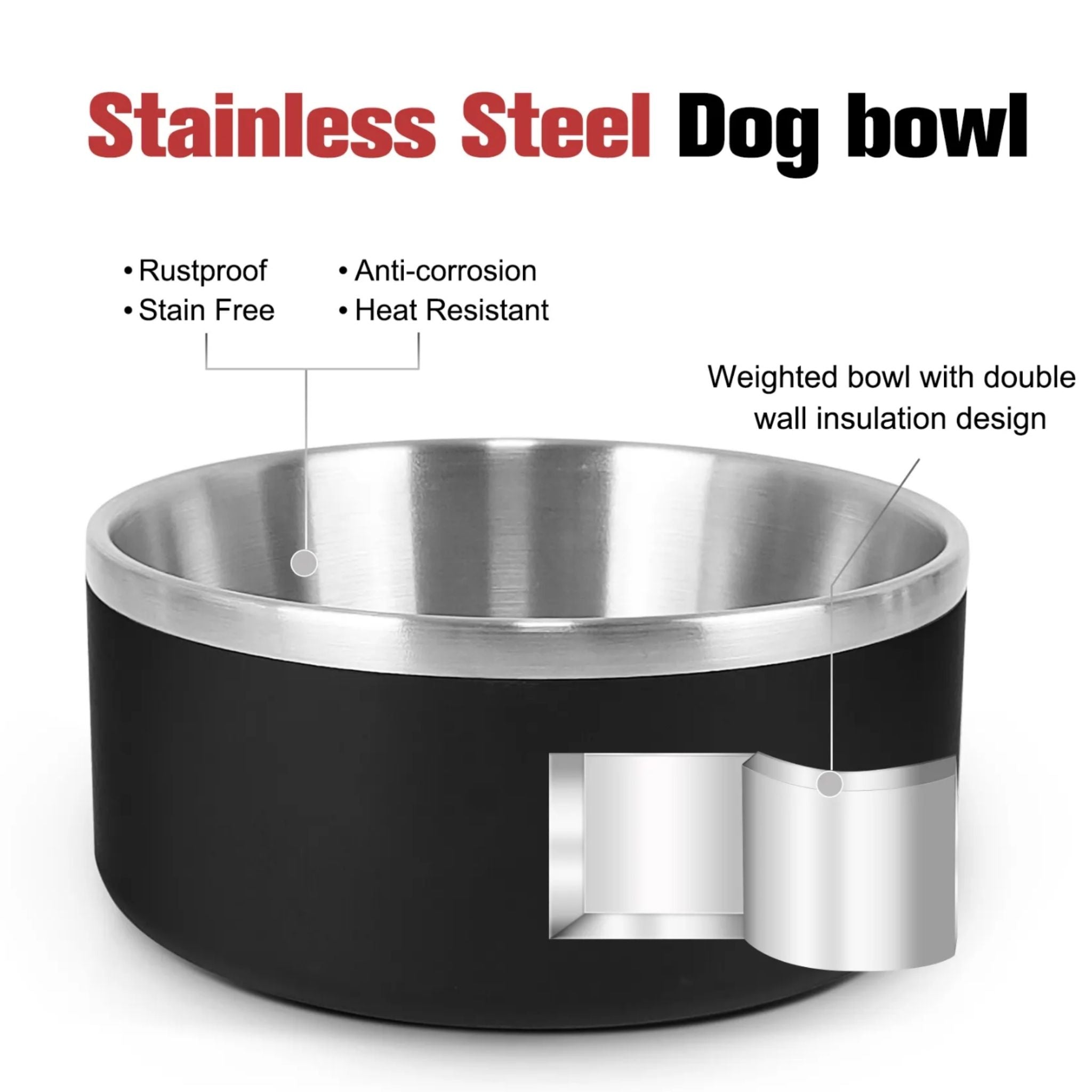 Dog Bowl - Stainless Steel Insulated Pet Bowl - Dogs Purpose